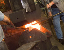 Ring forming on forge hammer
